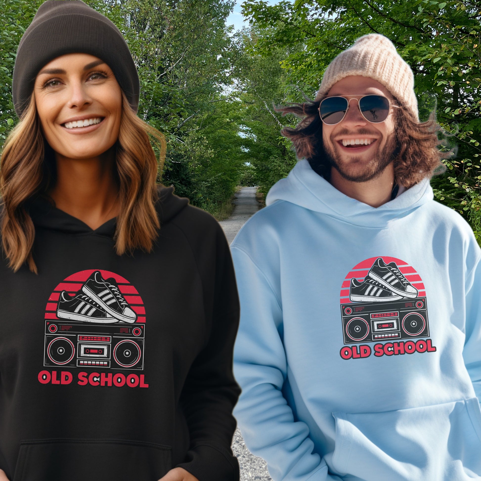 Old School Retro Graphic Printed Hoodie