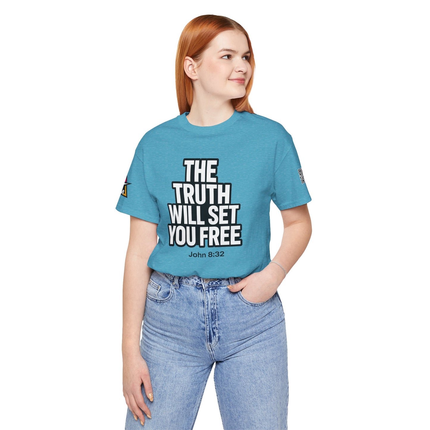 The Truth Will Set You Free Graphic T-Shirt | John 8:32 Christian Tee | Faith Streetwear Shirt