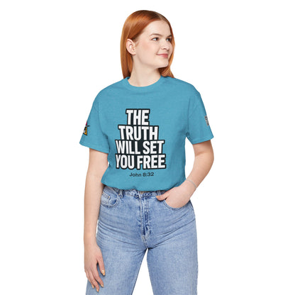 The Truth Will Set You Free Graphic T-Shirt | John 8:32 Christian Tee | Faith Streetwear Shirt