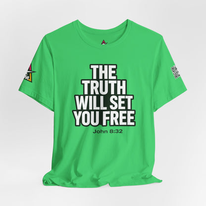 The Truth Will Set You Free Graphic T-Shirt | John 8:32 Bible Verse Tee | Christian Streetwear