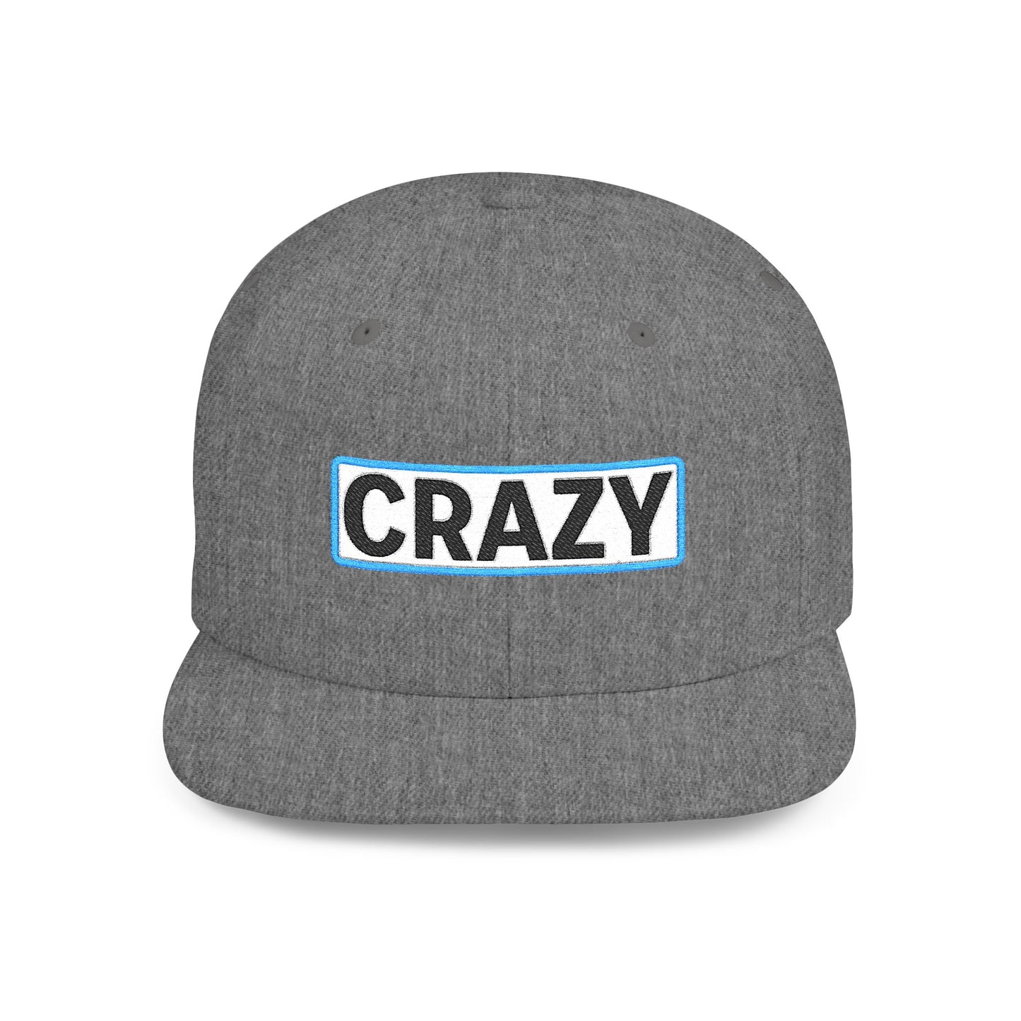 CRAZY Embroidered Snapback Hat | Funny Statement Cap | Bold Streetwear Flat Bill | Conversation Starter Gift