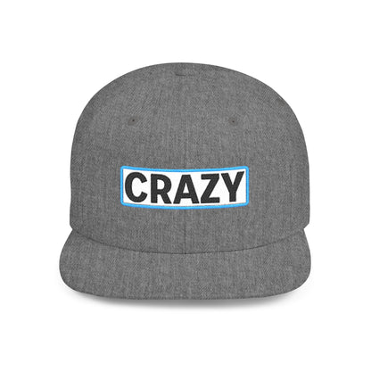 CRAZY Embroidered Snapback Hat | Funny Statement Cap | Bold Streetwear Flat Bill | Conversation Starter Gift