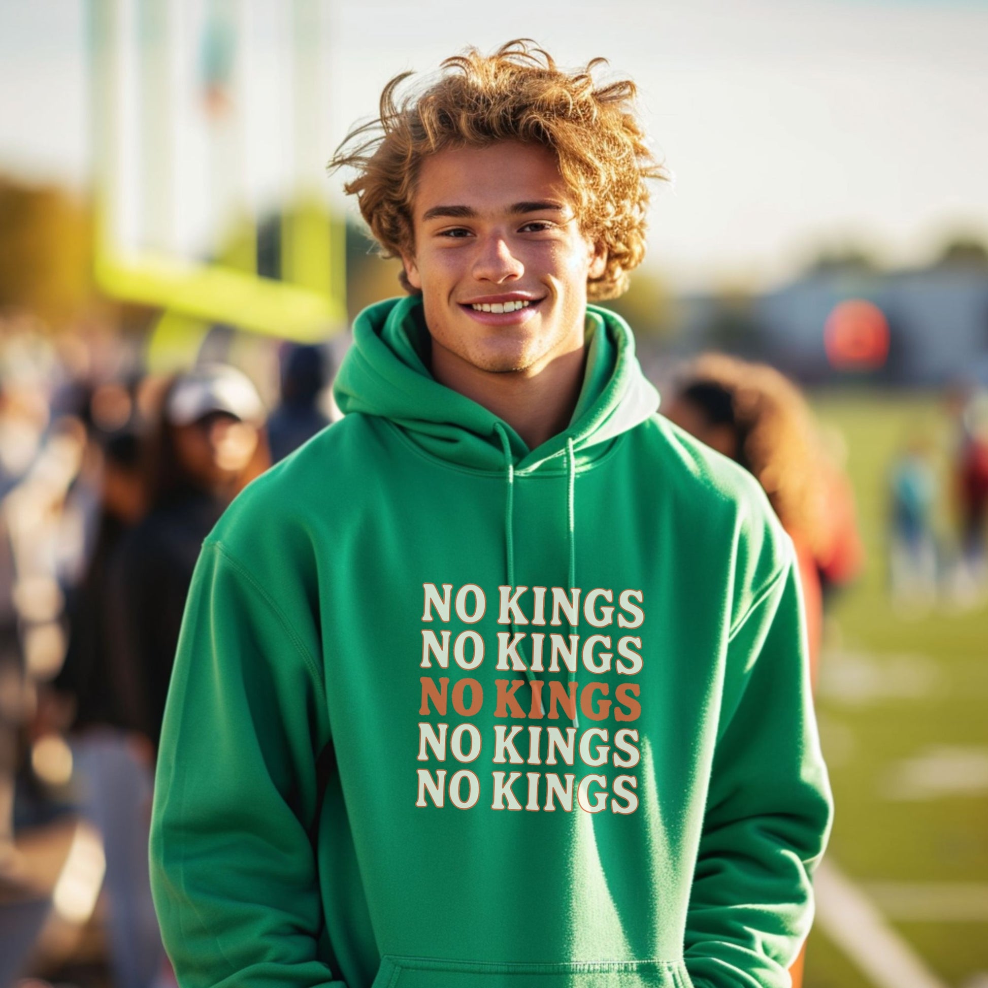 No Kings Repeat Message Hoodie