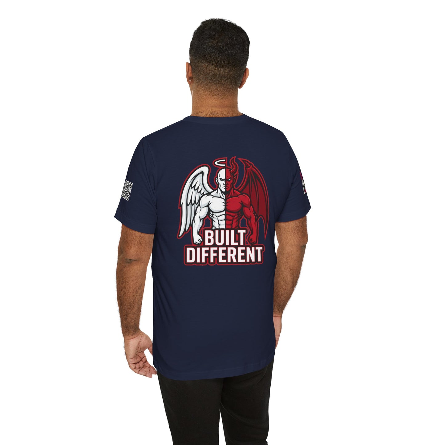 BUILT DIFFERENT Angel & Devil Graphic T-Shirt | Duality Streetwear Tee | Bold Unisex Statement Shirt