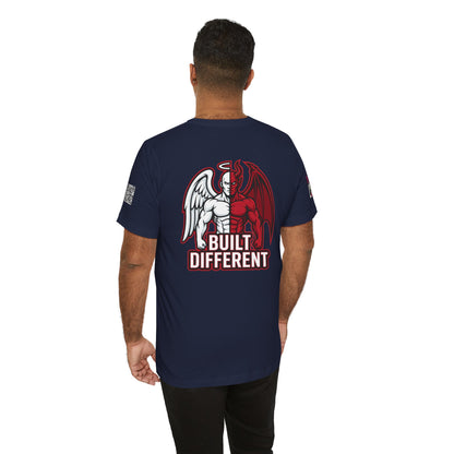 BUILT DIFFERENT Angel & Devil Graphic T-Shirt | Duality Streetwear Tee | Bold Unisex Statement Shirt