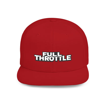 FULL THROTTLE Embroidered Flat Bill Snapback Cap | Bold Motorsport Hat | Streetwear Baseball Cap