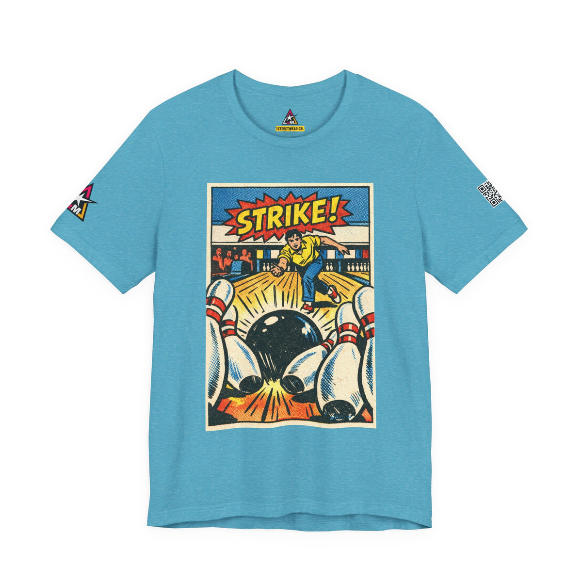 Strike Graphic T-Shirt | Bowling Streetwear Tee | Retro Bowling Shirt  STRIKE.