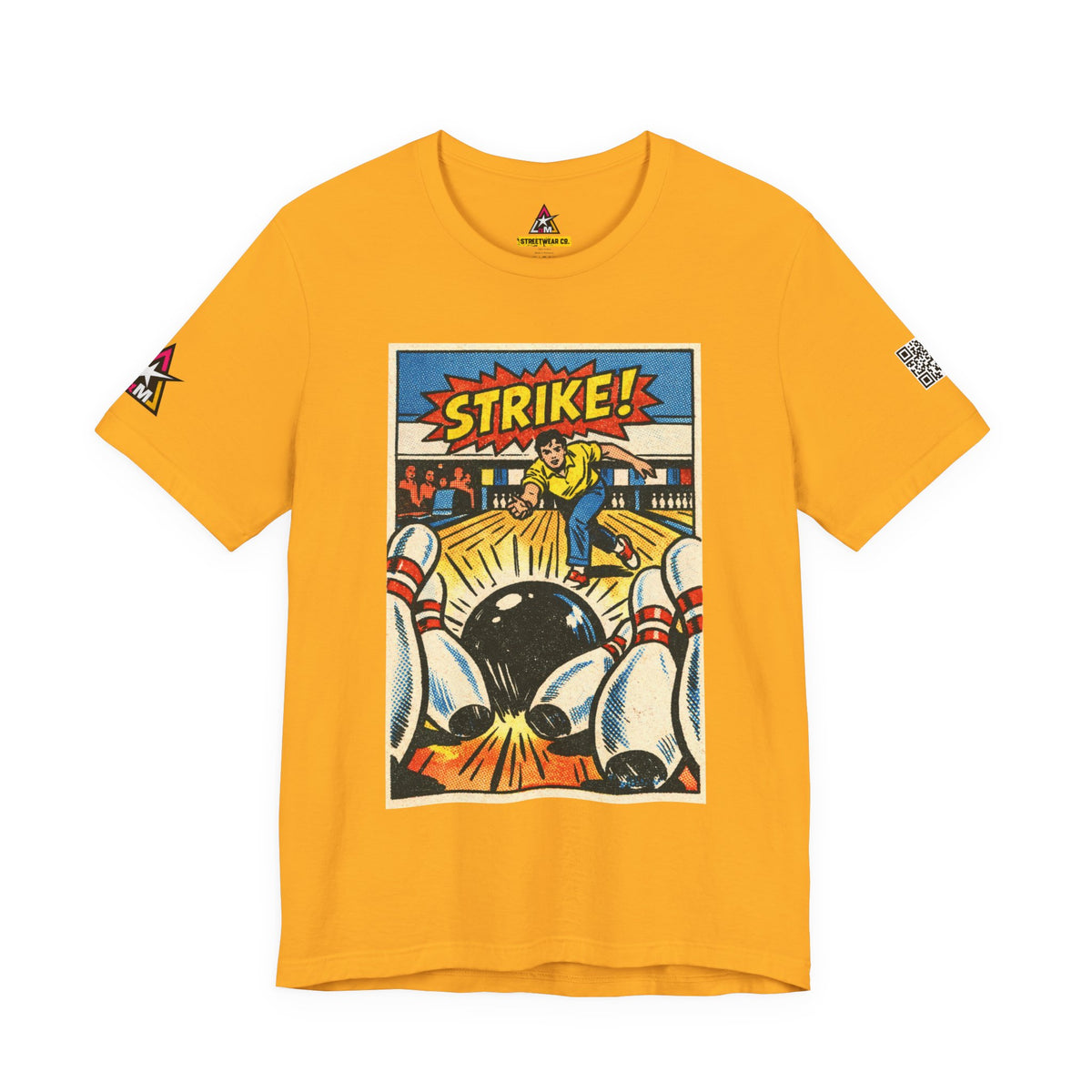 Strike Graphic T-Shirt | Bowling Streetwear Tee | Retro Bowling Shirt  STRIKE.