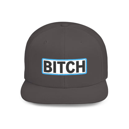 BITCH Embroidered Snapback Hat | Funny Statement Cap | Bold Streetwear Flat Bill | Conversation Starter Gift