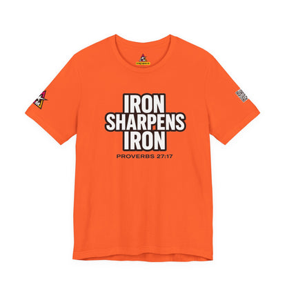 Iron Sharpens Iron Graphic T-Shirt | Proverbs 27:17 Christian Tee | Faith & Strength Streetwear