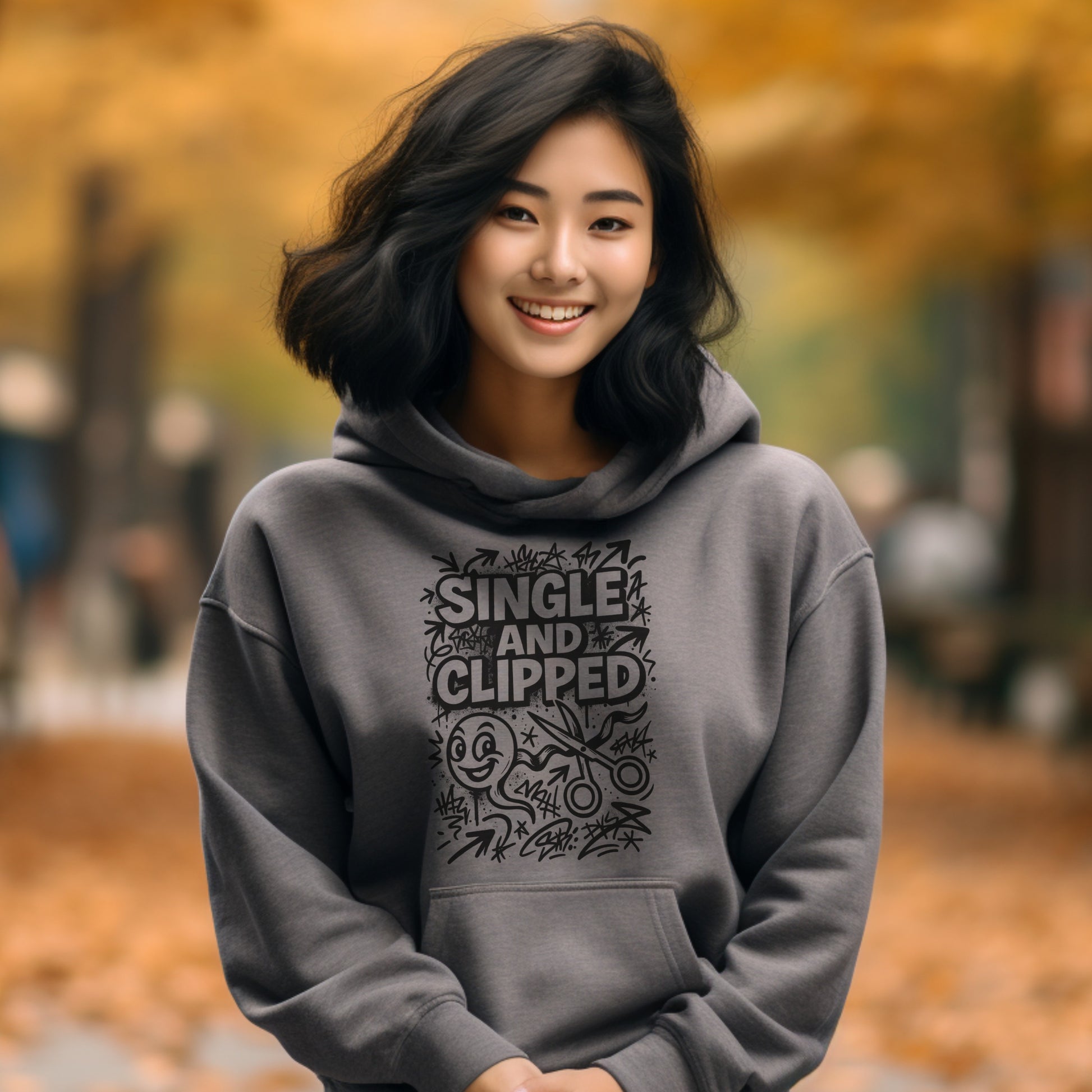 Single and Clipped Graffiti Style Hoodie product type