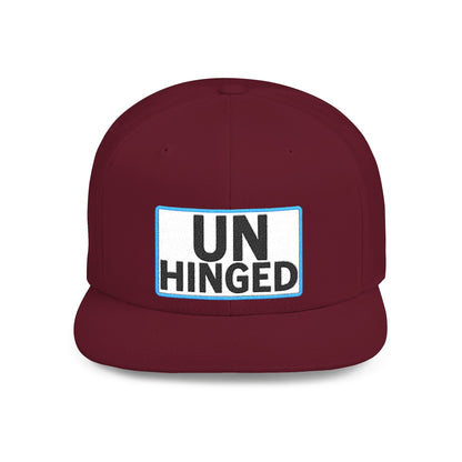 UNHINGED Embroidered Snapback Hat | Funny Statement Cap | Bold Streetwear Flat Bill | Dark Humor Gift