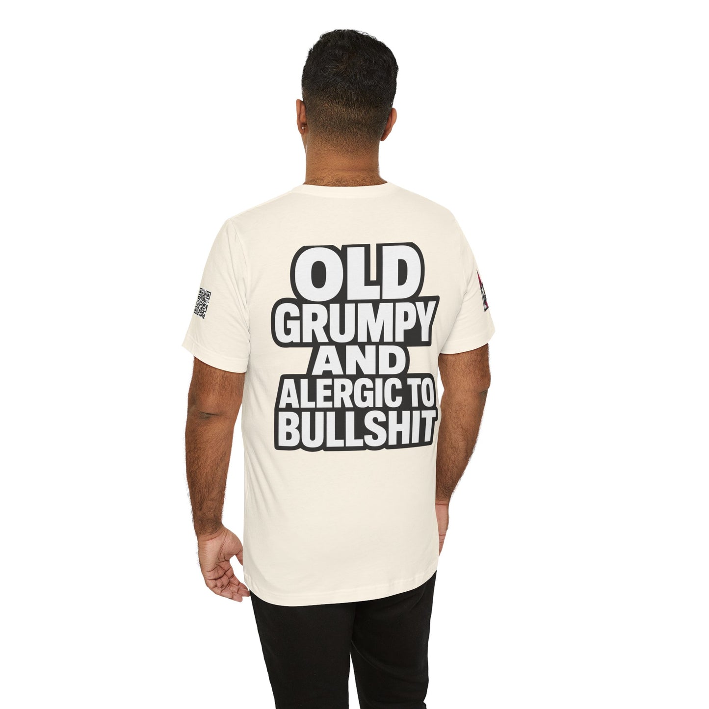 Old Grumpy & Allergic to Bullshit Graphic T-Shirt | Funny Sarcastic Tee