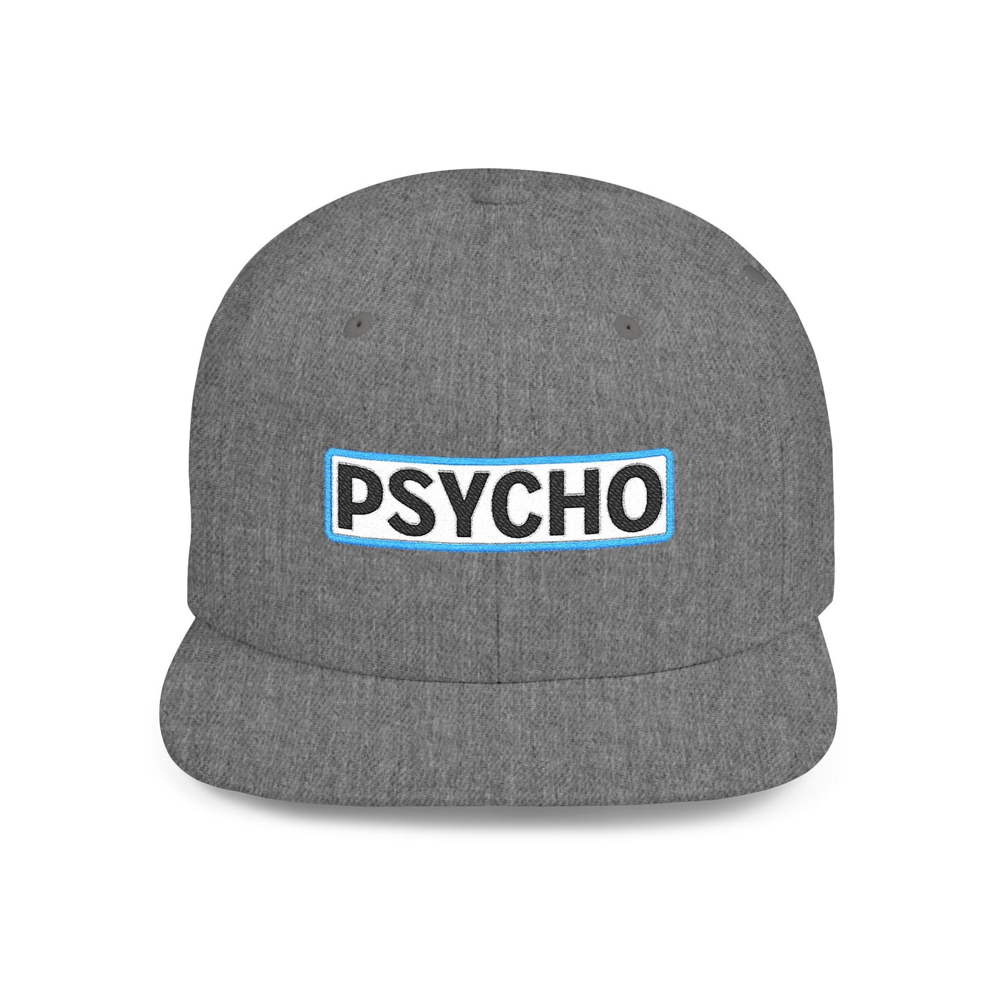 PSYCHO Embroidered Snapback Hat | Funny Statement Cap | Bold Streetwear Flat Bill | Conversation Starter Gift