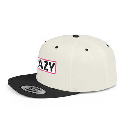 CRAZY Embroidered Snapback Hat | Funny Statement Cap | Bold Streetwear Flat Bill | Conversation Starter Gift