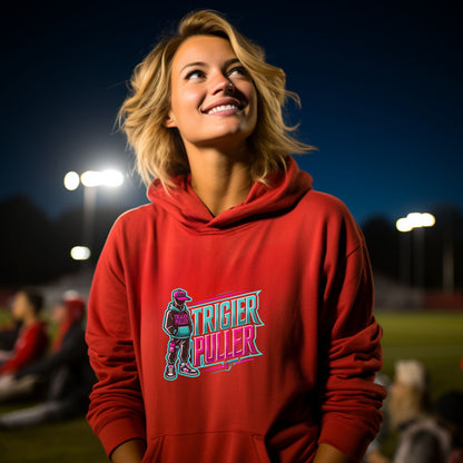 Stylish Red Hoodie with Trigger Puller Design Hoodie product