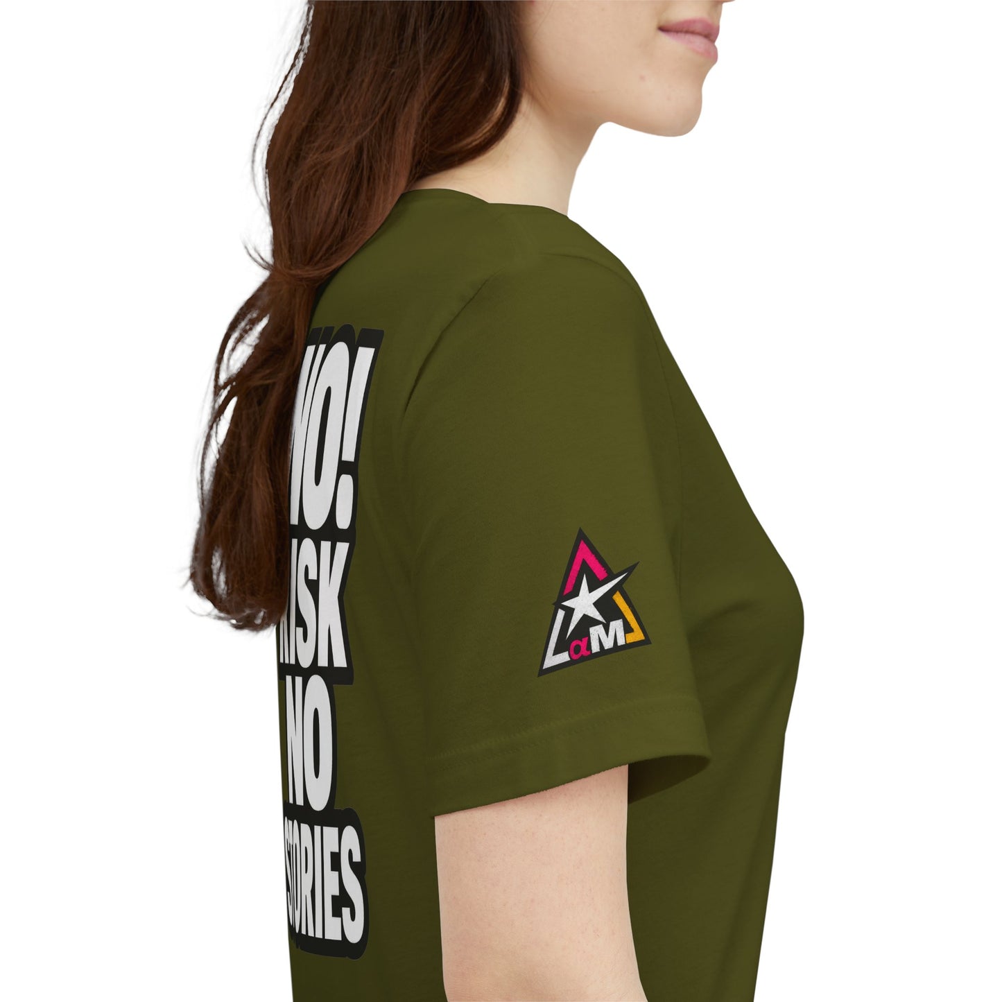 No Risk No Stories – Bold Motivational Graphic TeeNo Risk No Stories – Bold Motivational Graphic Tee
