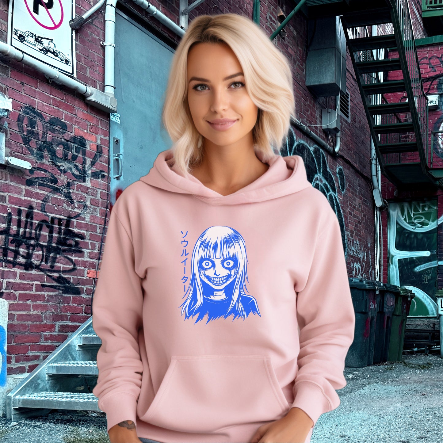 Stylish Hoodie with Unique Character Graphic Design