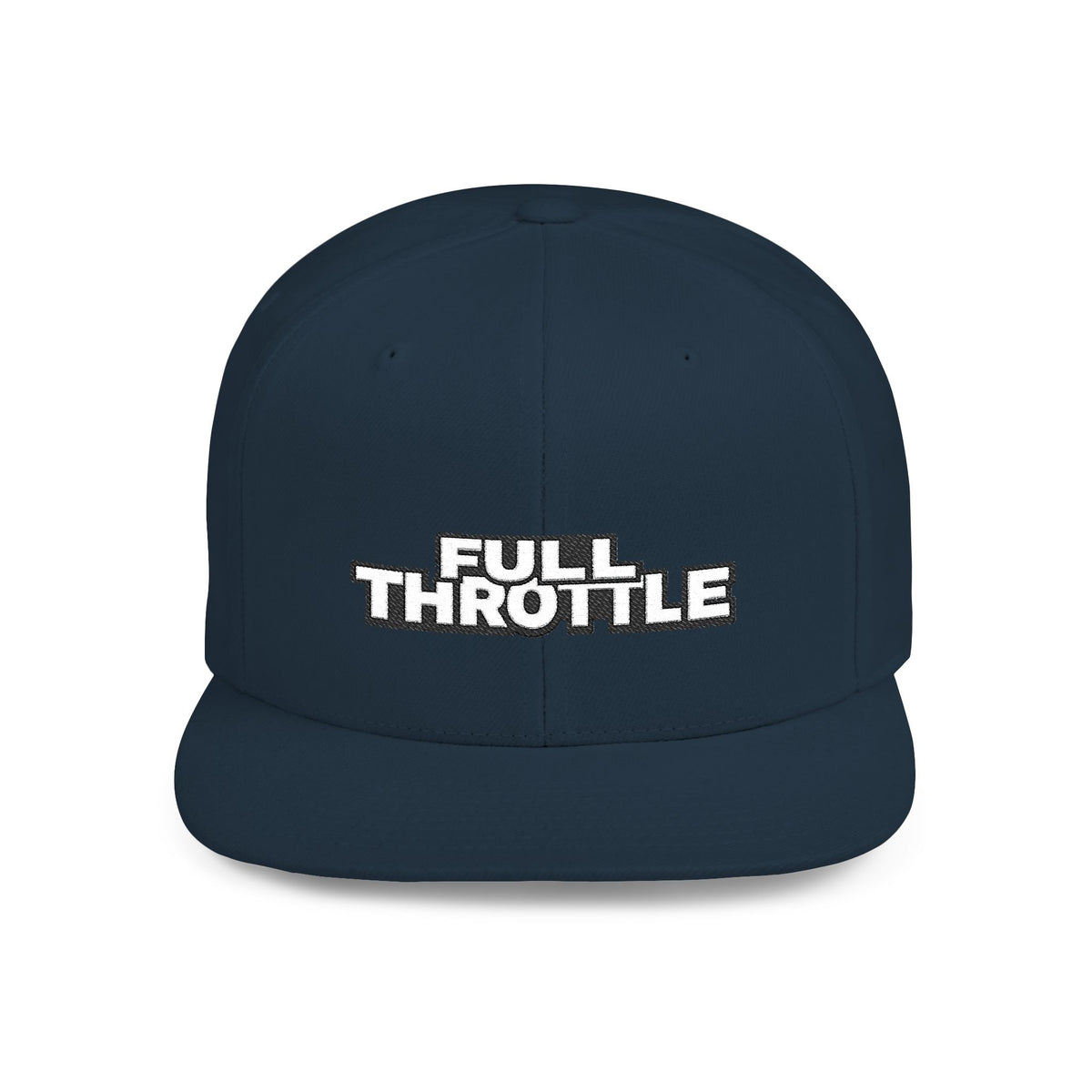 FULL THROTTLE Embroidered Flat Bill Snapback Cap | Bold Motorsport Hat | Streetwear Baseball Cap