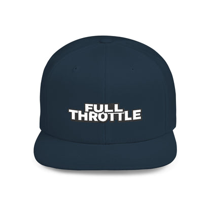 FULL THROTTLE Embroidered Flat Bill Snapback Cap | Bold Motorsport Hat | Streetwear Baseball Cap