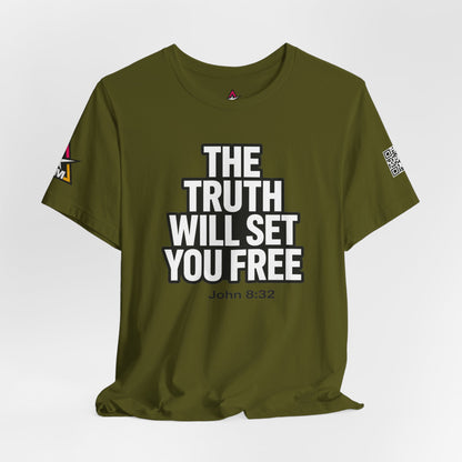 The Truth Will Set You Free Graphic T-Shirt | John 8:32 Bible Verse Tee | Christian Streetwear