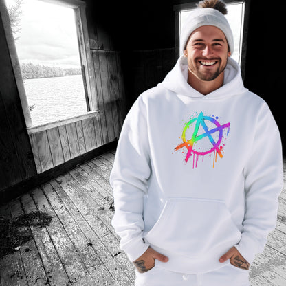 Vibrant Rainbow Anarchy Symbol Hoodie Product