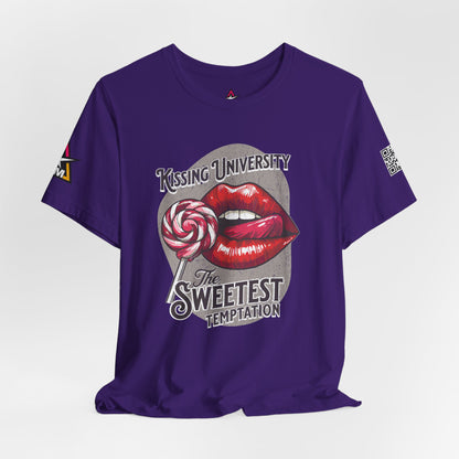 Kissing University Graphic T-Shirt | Sweetest Temptation Tee | Flirty Retro Streetwear Shirt