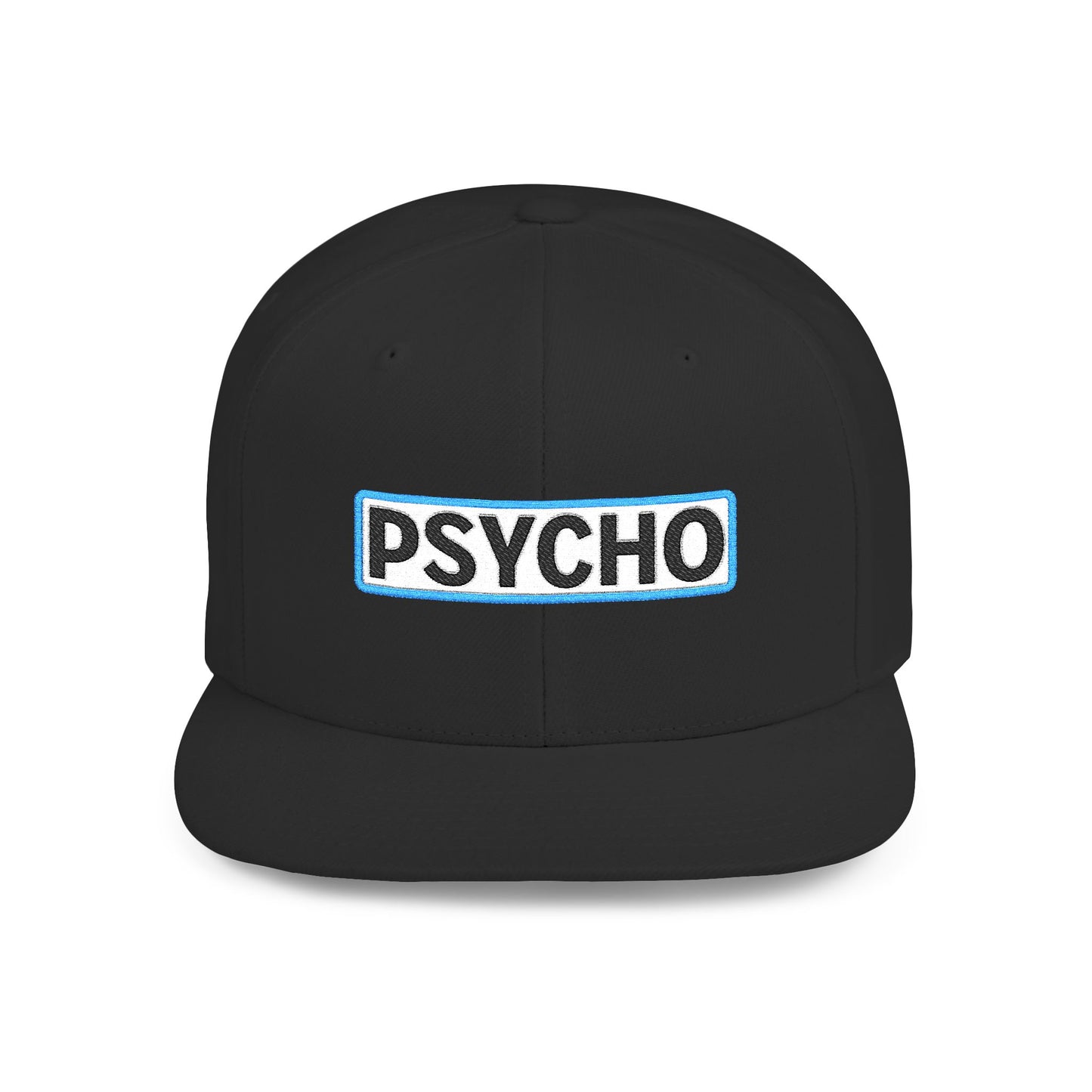 PSYCHO Embroidered Snapback Hat | Funny Statement Cap | Bold Streetwear Flat Bill | Conversation Starter Gift
