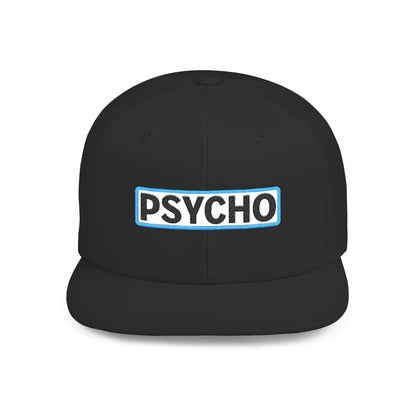 PSYCHO Embroidered Snapback Hat | Funny Statement Cap | Bold Streetwear Flat Bill | Conversation Starter Gift