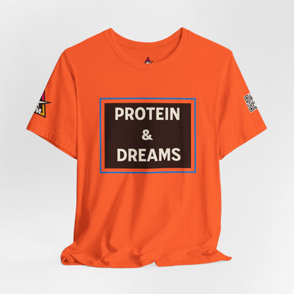 Protein & Dreams Graphic T-Shirt | Fitness Streetwear Tee | Gym Lifestyle Shirt
