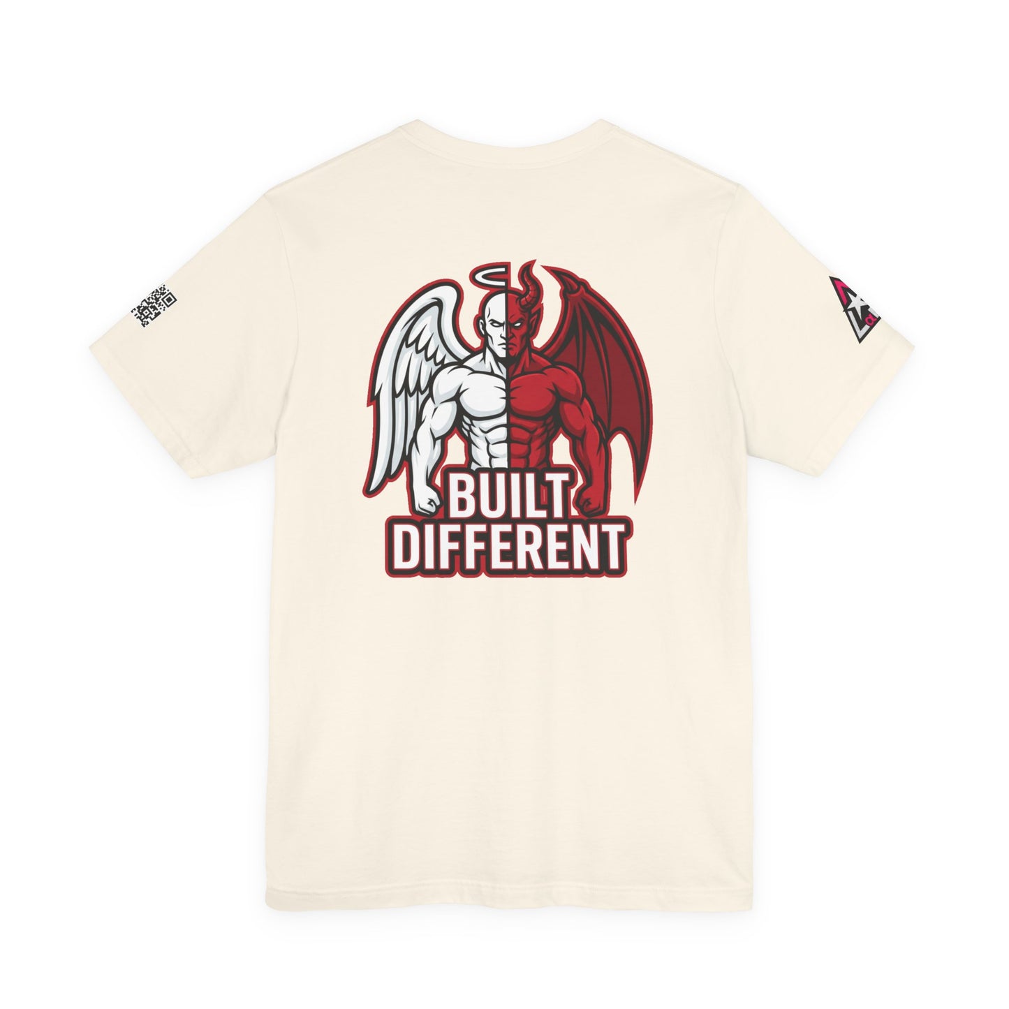 BUILT DIFFERENT Angel & Devil Graphic T-Shirt | Duality Streetwear Tee | Bold Unisex Statement Shirt