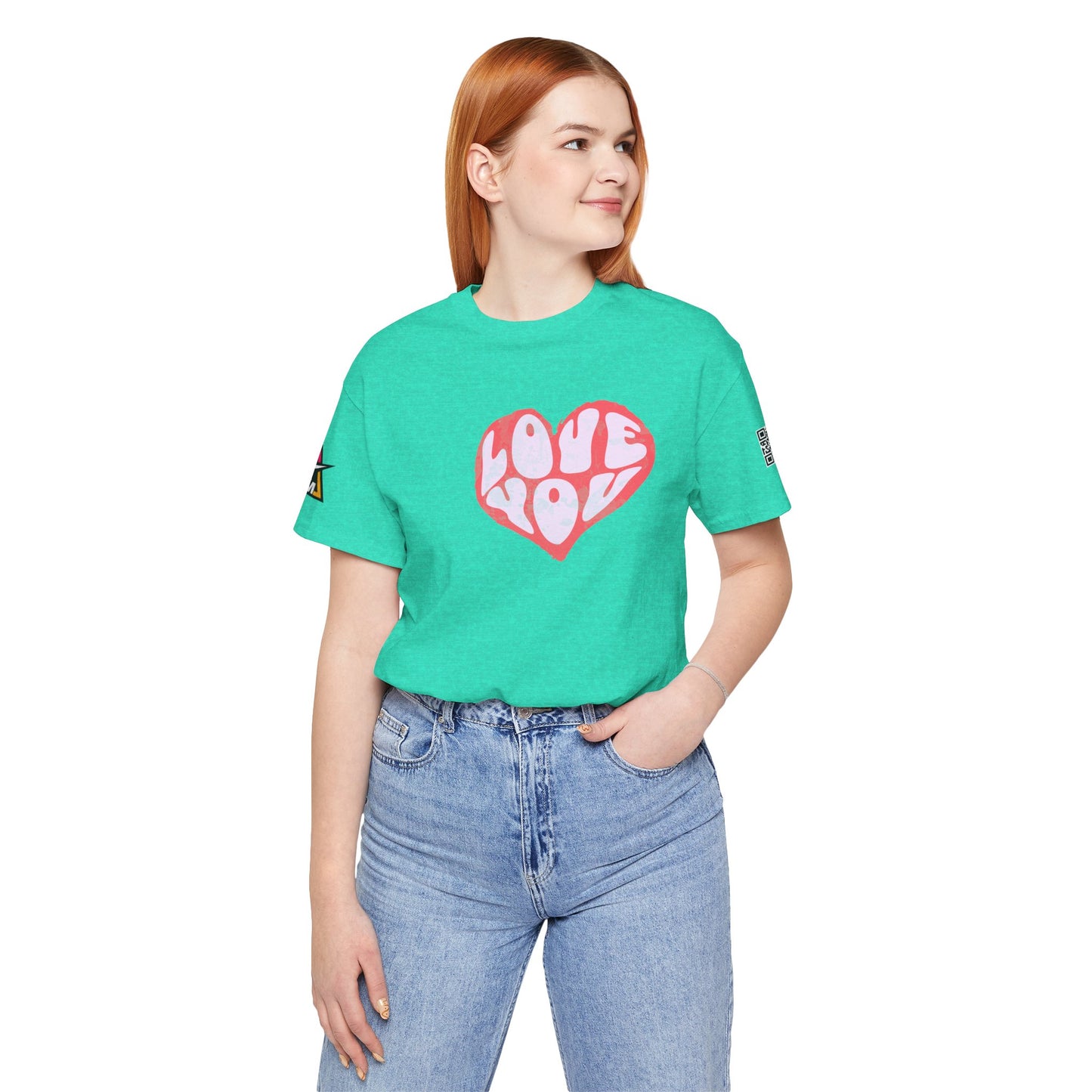 Love You Graphic T-Shirt | Heart Graphic Tee | Cute Retro Streetwear Shirt