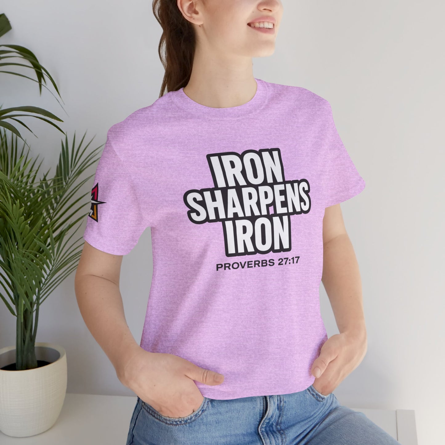 Iron Sharpens Iron Graphic T-Shirt | Proverbs 27:17 Christian Tee | Faith & Strength Streetwear
