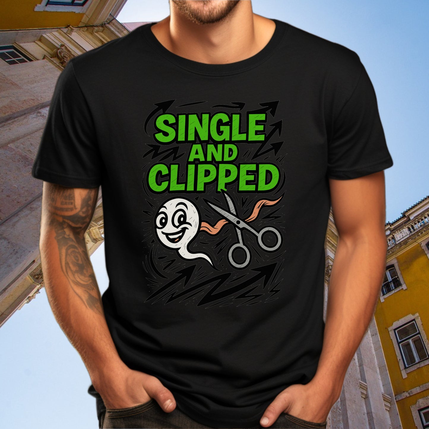 Single And Clipped Funny Printed T-Shirt product