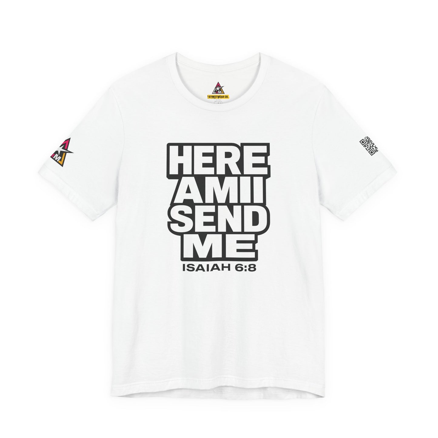 Here Am I, Send Me Graphic T-Shirt | Isaiah 6:8 Christian Tee | Faith Statement Shirt
