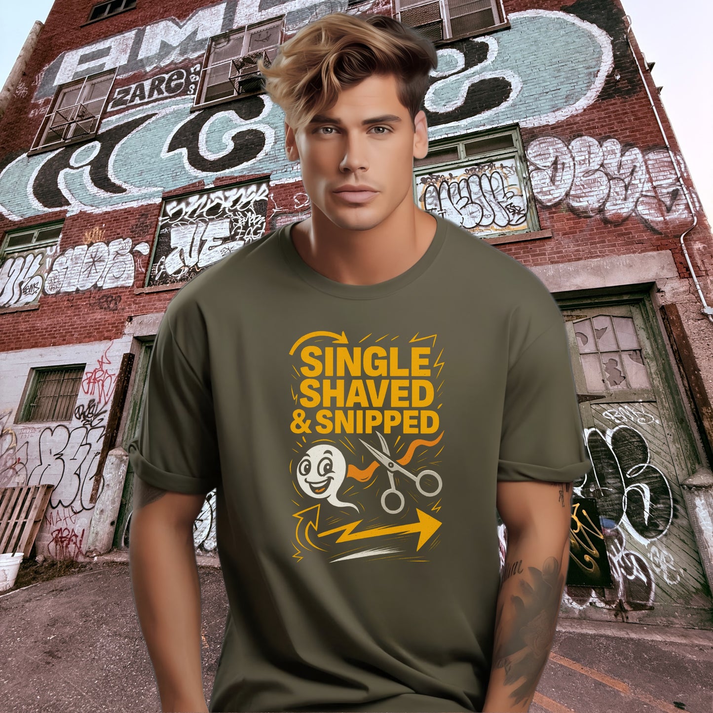 Single Shaved and Snipped Graphic T-Shirt product type