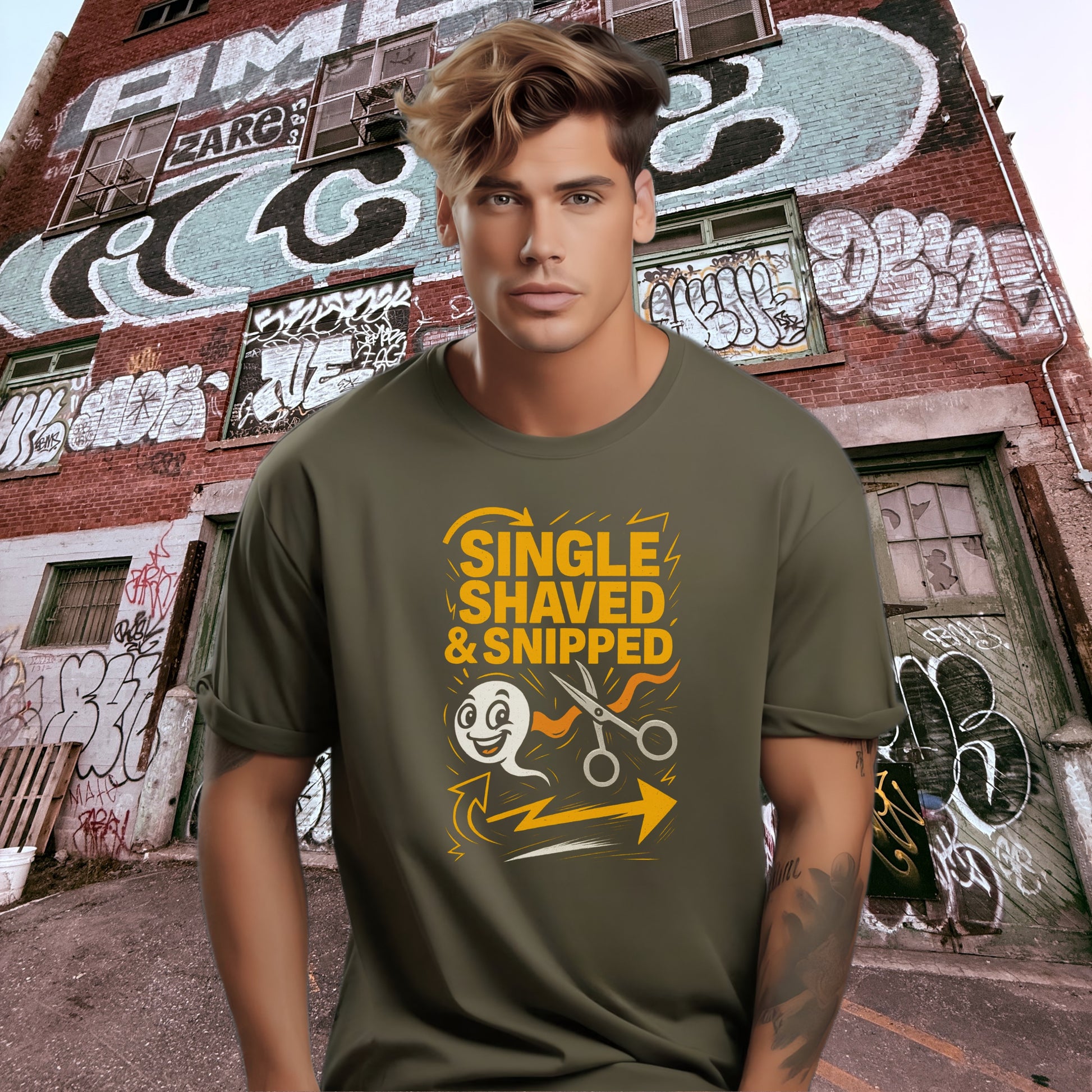 Single Shaved and Snipped Graphic T-Shirt product type