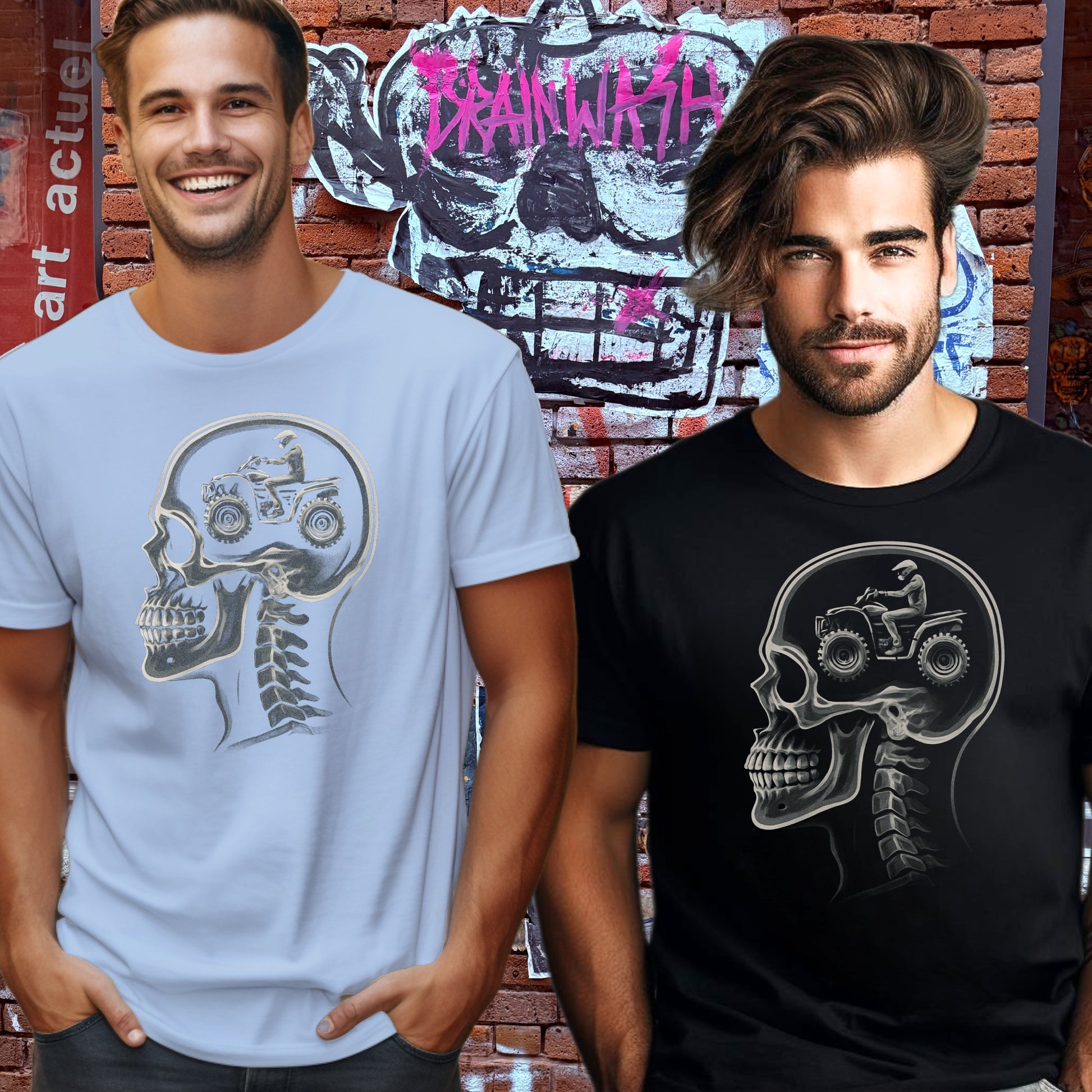 Skull Motocross Graphic Print Casual Wear
