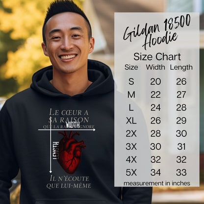 Stylish Gildan 18500 Hoodie with Heart Design