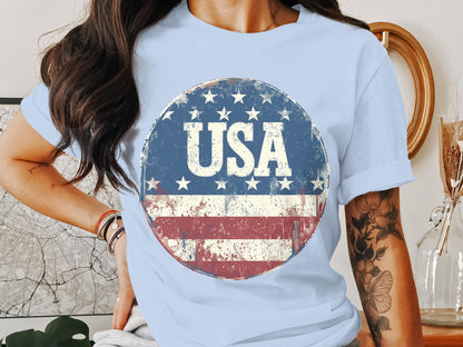 Vintage USA Distressed Patriotic Graphic Tee product