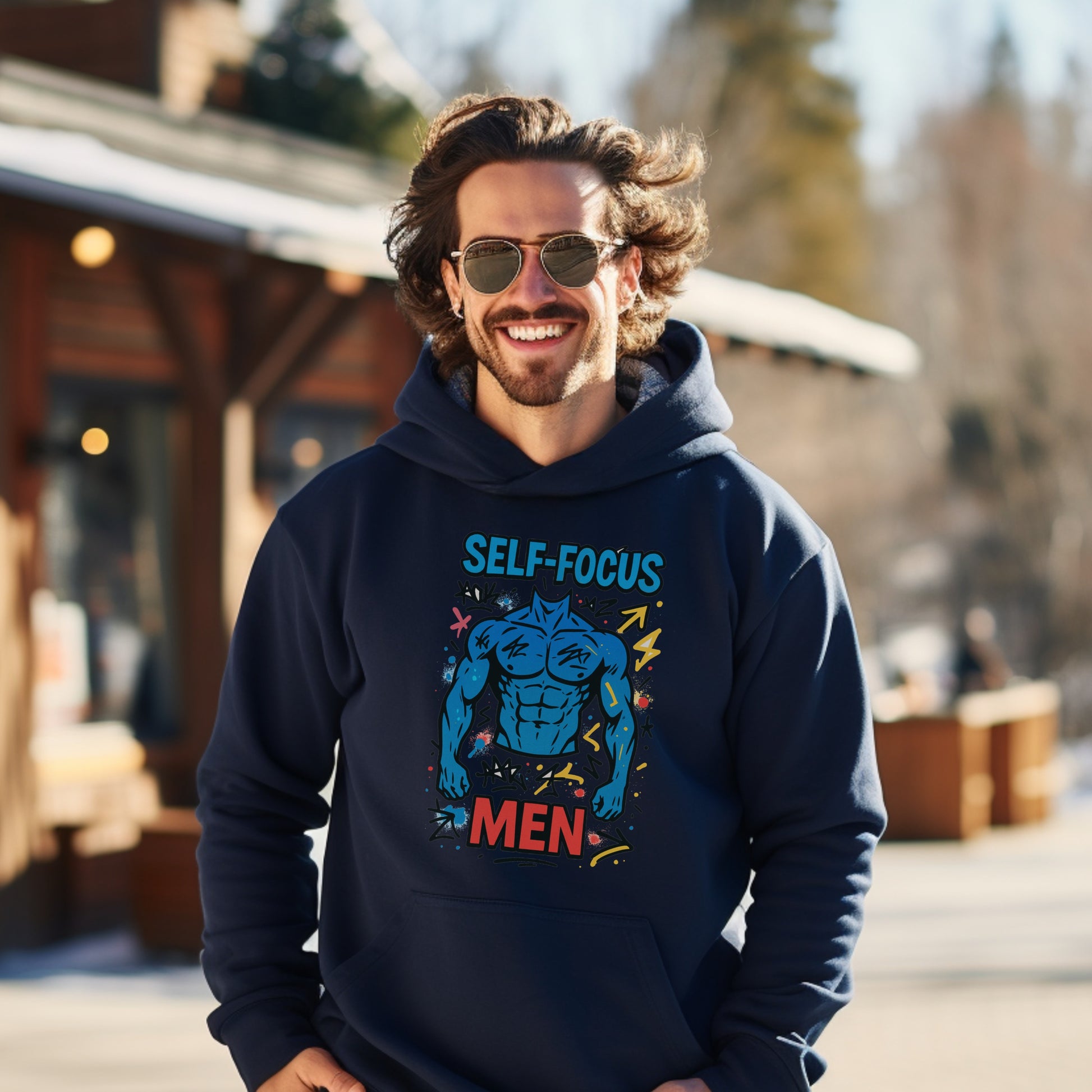 Self-Focus Graphic Design Hoodie for Men product