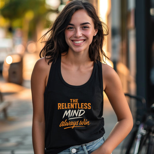 The Relentless Mind Always Win Black Tank Top product type