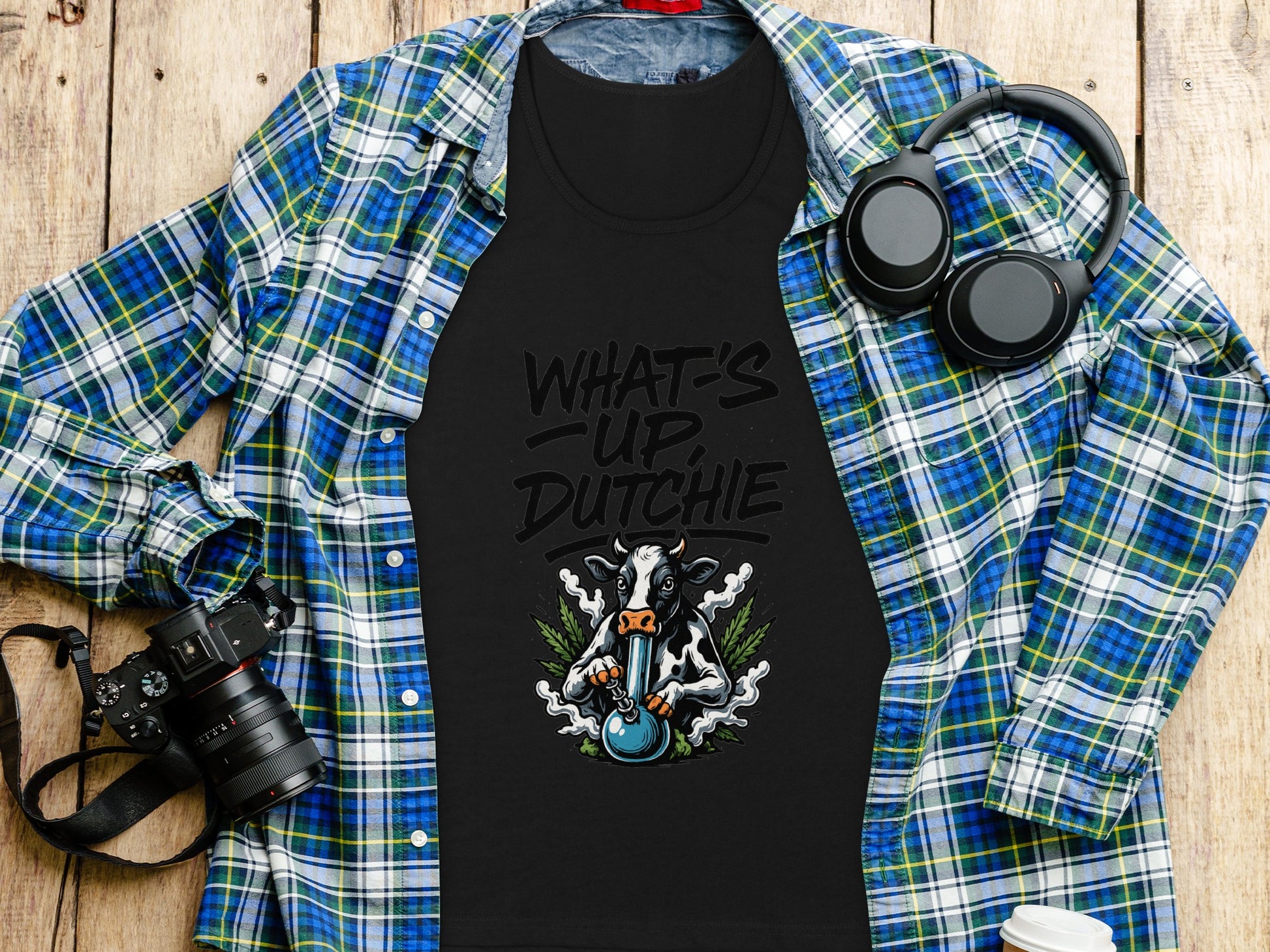 What's Up Dutchie Black Graphic Tee Shirt product type