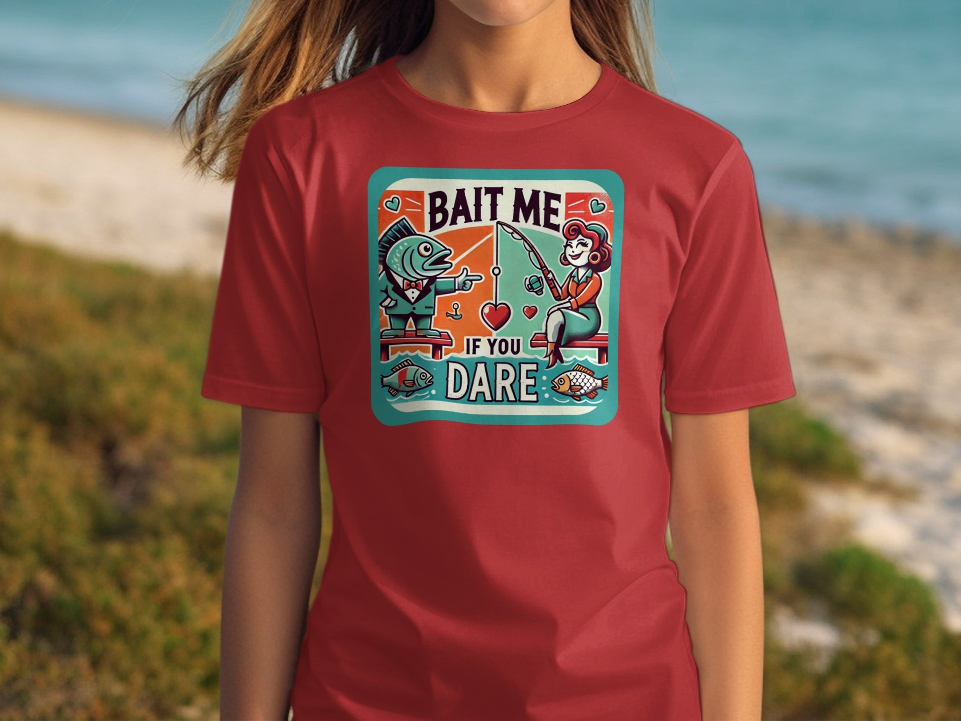 Bait Me If You Dare Fishing Theme Graphic T-Shirt product