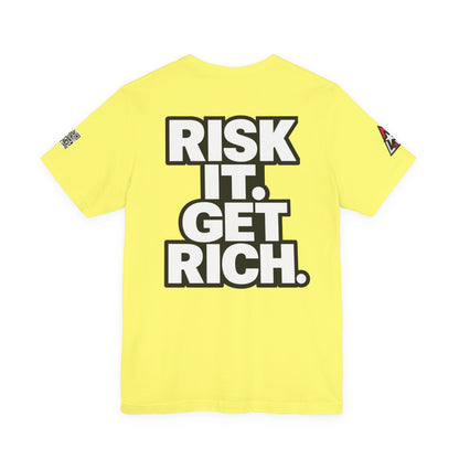 Risk It. Get Rich. – Bold Motivational Graphic Tee