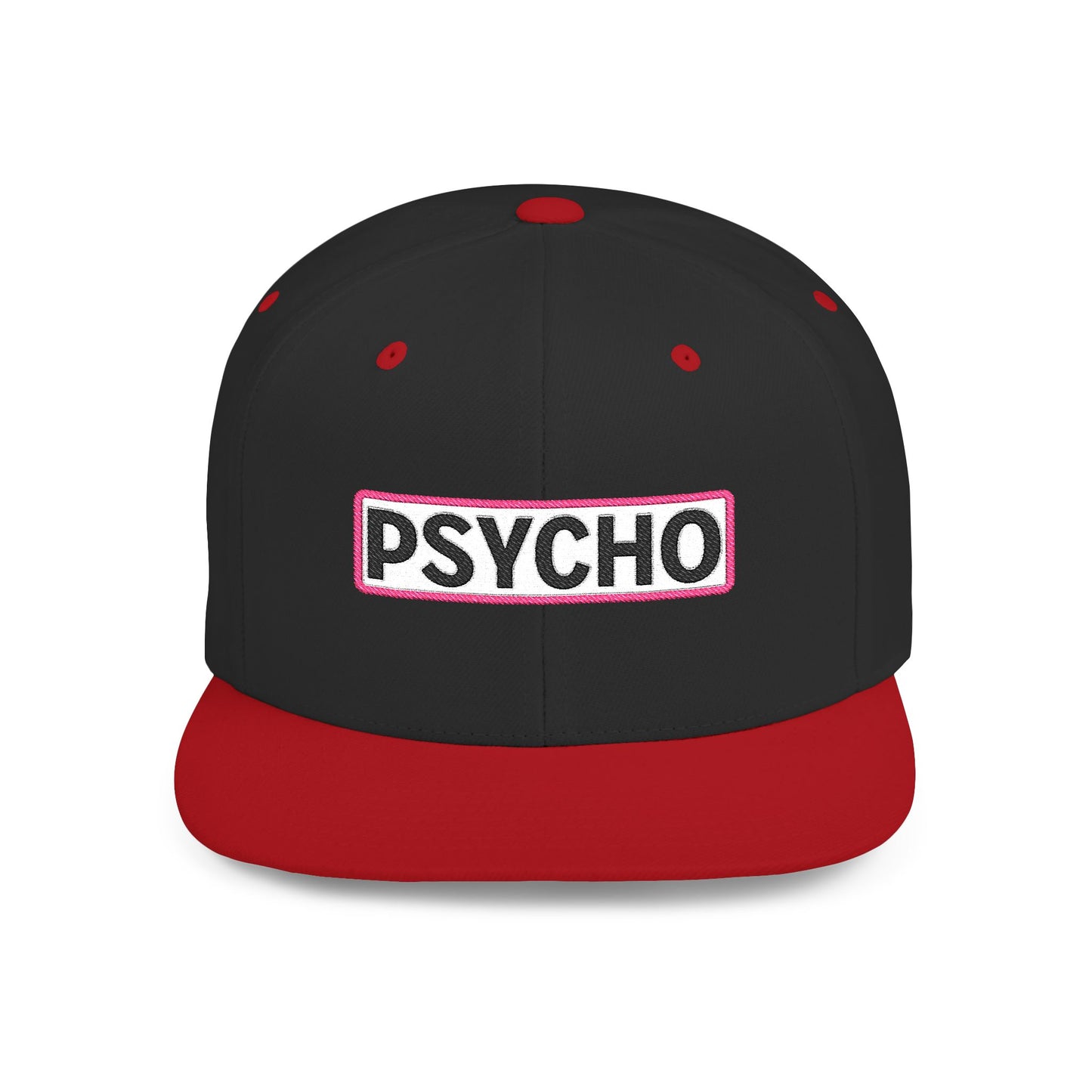 PSYCHO Embroidered Snapback Hat | Funny Statement Cap | Bold Streetwear Flat Bill | Conversation Starter Gift