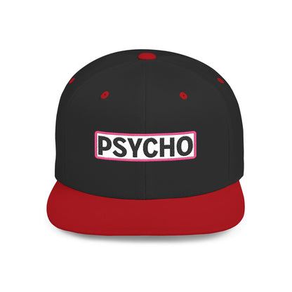 PSYCHO Embroidered Snapback Hat | Funny Statement Cap | Bold Streetwear Flat Bill | Conversation Starter Gift