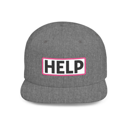 HELP Embroidered Snapback Hat | Funny Trucker Cap | Sarcastic Streetwear Hat | Festival & Everyday Cap Gift