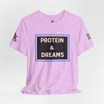 Protein & Dreams Graphic T-Shirt | Fitness Streetwear Tee | Gym Lifestyle Shirt