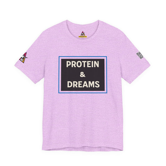 Protein & Dreams Graphic T-Shirt | Fitness Streetwear Tee | Gym Lifestyle Shirt